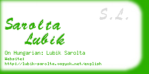 sarolta lubik business card